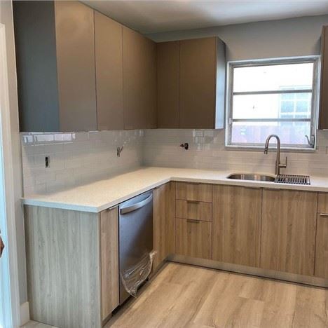 wooden trash cabinet